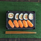 19 x 11 x 4.5cm PLA Black Sushi Tray & Clear Lid - Image #2