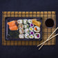 21 x 12 x 4cm PLA Black Sushi Tray & Clear Lid - Image #2