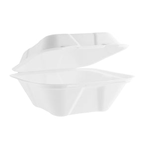 7" Burger Clam - Plant Fibre - PFAS Free - White