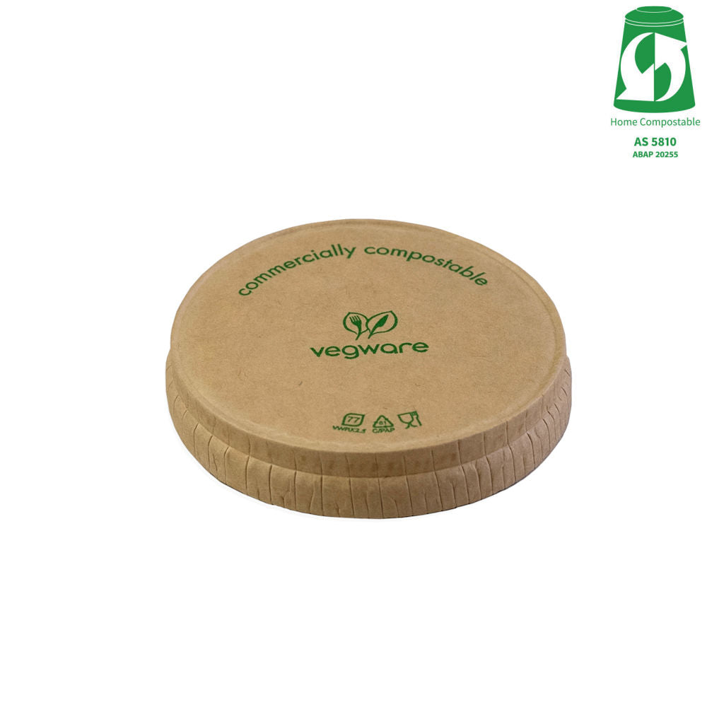 Paper Sauce Pot Lid fits 2.5oz (75ml) Pot - Kraft