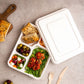 Meal Tray with Lid - 5 Sections White - Sugarcane - Image #2