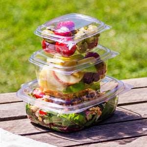 12oz (360ml) Rectangular Hinged Container - Clear PLA - Image #2