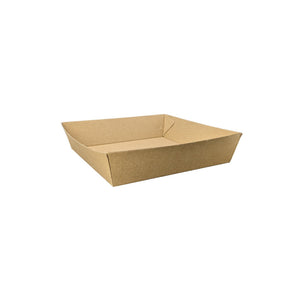 Food Tray #2 Square (178 x 178 x 45mm) Kraft Flute - Image #1