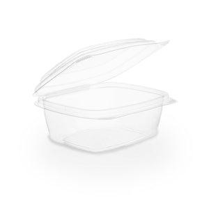 8oz (250ml) Rectangular Hinged Container - Clear PLA - Image #1