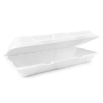 12" x 6" x 2.5" Fish & Chips Clam - Sugarcane -  PFAS Free - White - Image #1