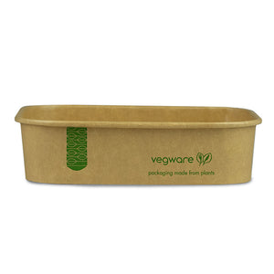 16oz/500ml Rectangular Paper Takeaway Container - Aqueous Lined - Kraft - Image #1