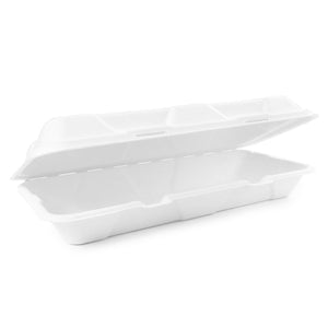 12" x 6" x 2.5" Fish & Chips Clam - Sugarcane -  PFAS Free - White - Image #1