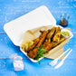 12" x 6" x 2.5" Fish & Chips Clam - Sugarcane -  PFAS Free - White - Image #3
