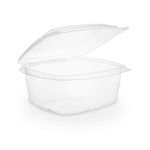 16oz (500ml) Rectangular Hinged Container - Clear PLA - Image #1