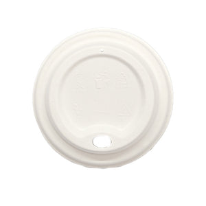 Hot Lid - Flat Traveller - Sugarcane - PFAS Free - White - 79/80 Series - Image #2
