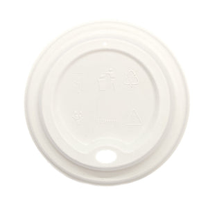 Hot Lid - Flat Traveller - Sugarcane - PFAS Free - White - 89/90 Series - Image #2