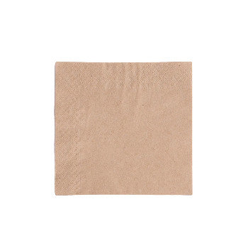 Cocktail Napkin | 2 Ply | 1/4 Fold | 24x24cm | Edge Embossed | Natural - Image #1