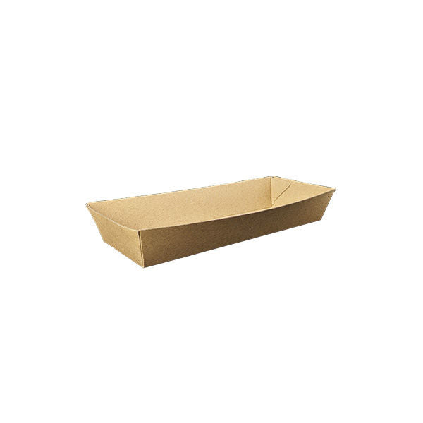 Hot Dog Tray #6 (210 x 70 x 36mm) Kraft Flute - Image #1