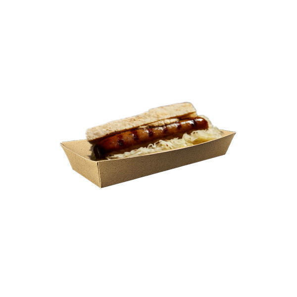 Hot Dog Tray #6 (210 x 70 x 36mm) Kraft Flute - Image #2