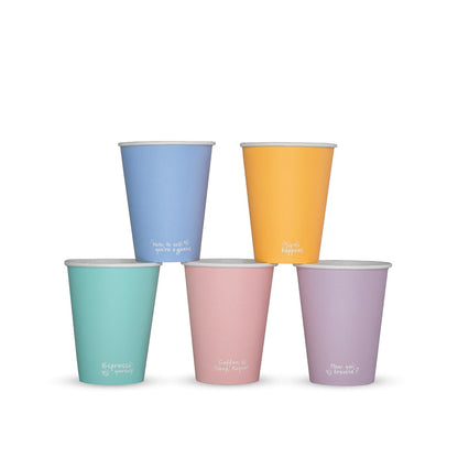 8oz (250ml) Feel Good Single Wall Coffee Cup - PLA Lined - 79/80 Series - Image #1