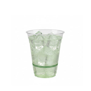 14oz (415ml) RPET Clear Cup - Green Band - 98 Series - Image #1