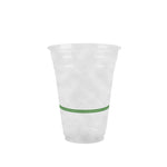 16oz (500ml) RPET Clear Cup - Green Band - 98 Series - Image #1