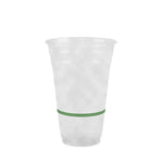 20oz (600ml) RPET Clear Cup - Green Band - 98 Series - Image #1