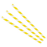 Paper Straws Regular 6 x 200mm - White/Yellow Swirl - Image #1