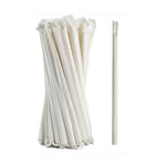 Paper Straws Spoon 8 x 210mm - White Wrapped - Image #1