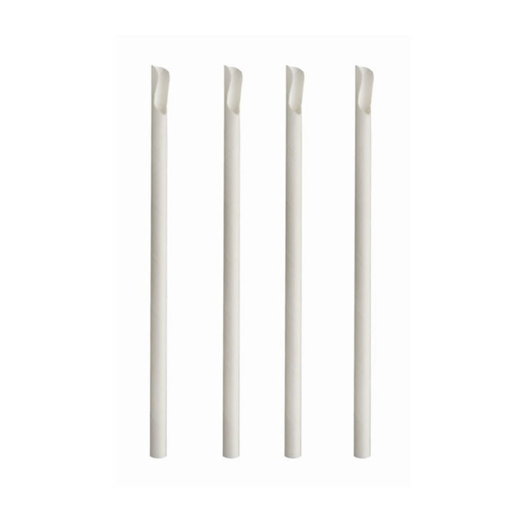 Paper Straws Spoon 8 x 210mm - White - Image #1