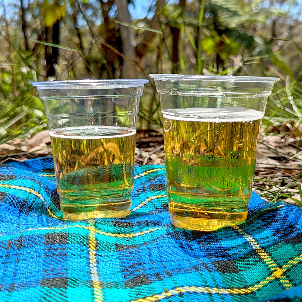 425ml PLA Clear Beer Cup - Green Leaf - 96 Series - W&M Approved - Image #2