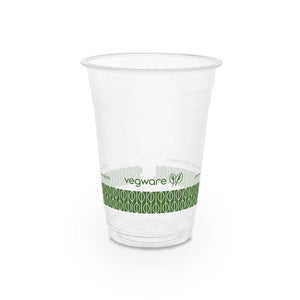 16oz (500ml) PLA Clear Cup - Green Leaf - 96 Series - Image #1