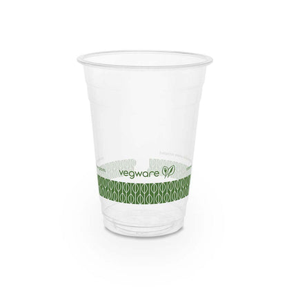 16oz (500ml) PLA Clear Cup - Green Leaf - 96 Series - Image #1