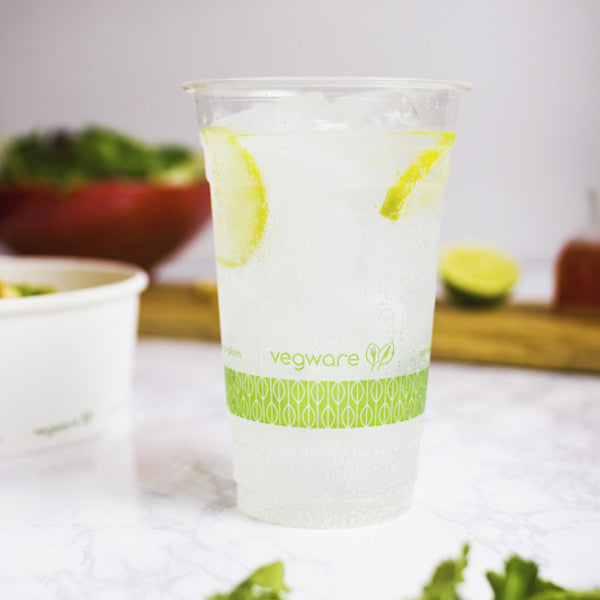 20oz (600ml) PLA Clear Cup - Green Leaf - 96 Series - Image #2