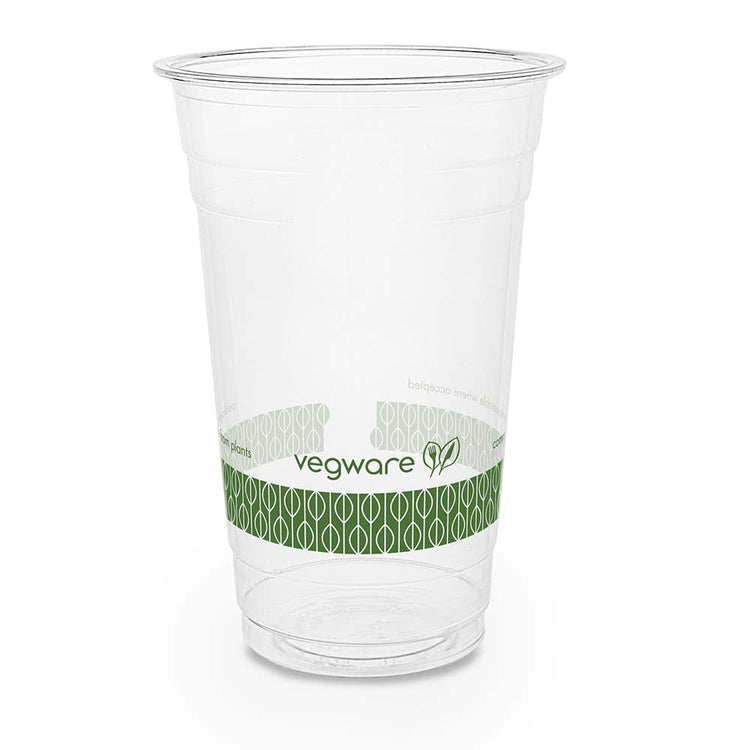 24oz (700ml) PLA Clear Cup - Green Leaf - 96 Series - Image #1
