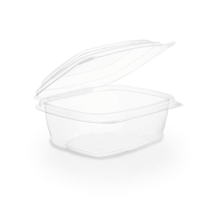 8oz (250ml) Rectangular Hinged Container - Clear PLA - Image #1