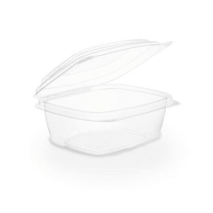 8oz (250ml) Rectangular Hinged Container - Clear PLA - Image #1