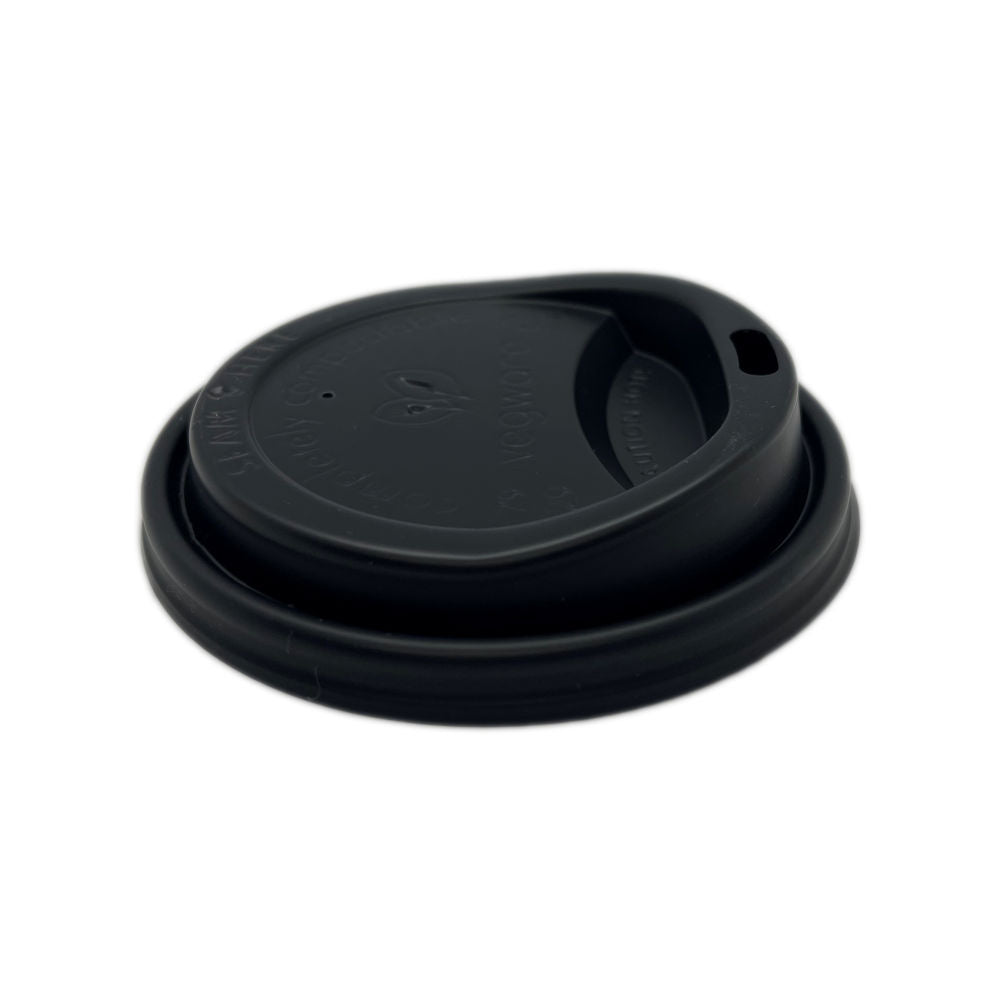 Hot Lid - Flat Traveller - Bioplastic - Black - 79/80 Series - Image #1