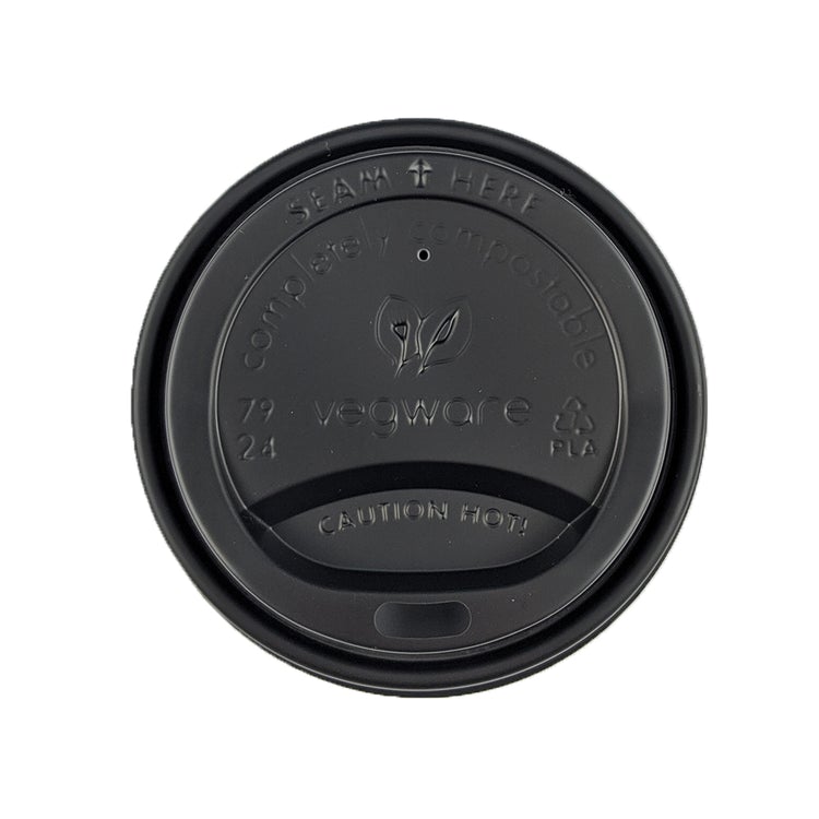 Hot Lid - Flat Traveller - Bioplastic - Black - 79/80 Series - Image #2