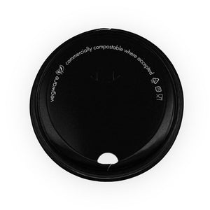 Hot Lid - Sipper - Paper - Aqueous Lined - Black - 89/90 Series - Image #1