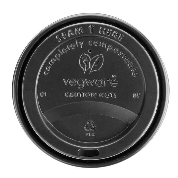 Hot Lid - Flat Traveller - Bioplastic - Black - 89/90 Series - Image #2